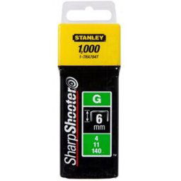 Stanley 1-TRA706T Agrafes type G 4/11/140, 10mm, boite de 1000pcs