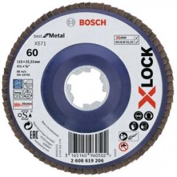 Bosch Plateaux a lamelles X-LOCK, 115 mm, G 60, X571, Best for Metal 2608619206