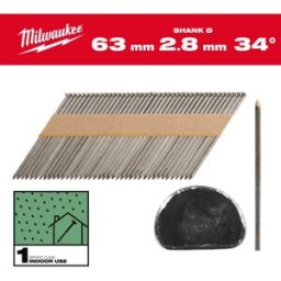 Milwaukee Clous de charpente (2.8x63mm/2.200ks) 4932492596