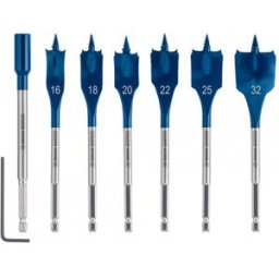 Bosch Coffret de 7 meches plates EXPERT Self Cut Speed, 16/18/20/22/25/32 mm 2608900334