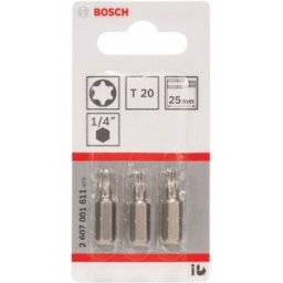 Bosch Embout de vissage qualité extra-dure T20, 25 mm 2607001611