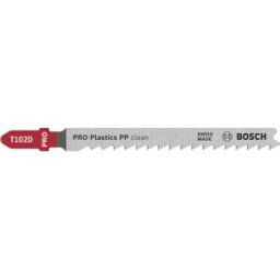 Bosch Lame de scie sauteuse PRO Plastics PP clean T102D, 100 mm, 5 pieces 2608667444