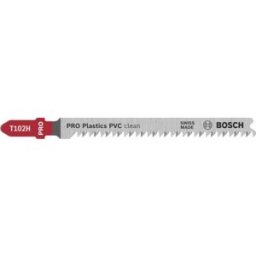Bosch Lame de scie sauteuse PRO Plastics PVC clean T102H, 100 mm, 2 pieces 2608665238