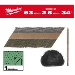 Milwaukee Clous de charpente (2.8x63mm/2.200pcs) 4932492600