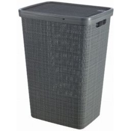 Curver JUTE 58L Coffre a linge 43 x 34 x 60 cm, gris foncé 08093-G44