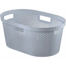 Curver INFINITY DOTS 39L Panier a linge 58,5 x 26,5 x 38,5 cm, gris 04755-099