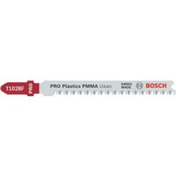 Bosch Lame de scie sauteuse PRO Plastics PMMA clean T102BF, 92 mm, 3 pieces 2608636780
