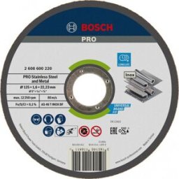 Bosch Disque a tronçonner aggloméré PRO Stainless Steel and Metal, 125 mm 2608600220