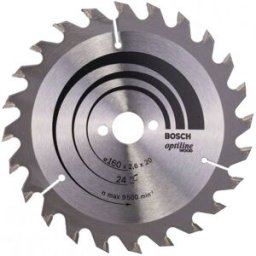 Bosch Lame de scie circulaire Optiline Wood 160 x 20/16 x 2,6 mm, 24 2608640596