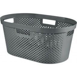 Curver INFINITY DOTS 39L Panier a linge 59 x 38 x 27 cm, gris foncé 04755-G43