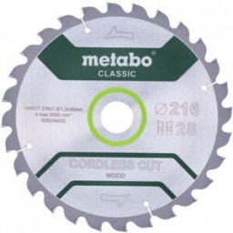 Metabo Cordless Cut Wood Classic 216x30 28WZ 5°neg 628284000