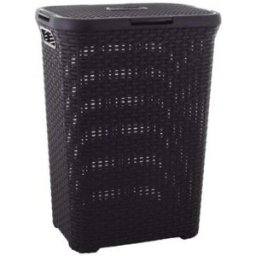 Curver STYLE 60L Coffre a linge 44,8 x 61,5 x 34,1 cm, marron foncé 00707-210