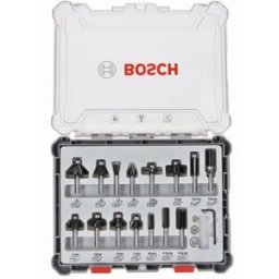 Bosch Kit de 15 fraises mixtes a queue de 8 mm 2607017472