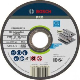 Bosch Disque a tronçonner aggloméré PRO Stainless Steel and Metal, 115 mm 2608600215
