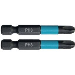 Makita B-63731 Embouts Impact Black 50 mm PHILLIPS (PH), Hexa 1/4''