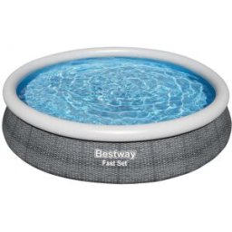BESTWAY Fast Set Piscine hors sol ronde effet rotin, 366 x 76 cm 57443