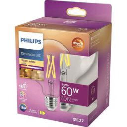 Philips LED 871951432395700 LED CEE D (A - G) E27 forme de globe 6 W = 60 W blanc chaud (Ø x L) 95 mm x 137 mm 1 pc(s)