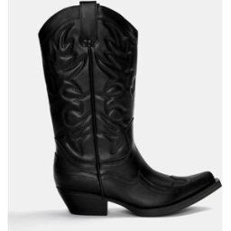 Pull&Bear Bottes Cowboy Surpiqûres Noir 41 female