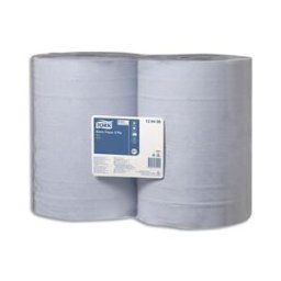 Lot de 2 Bobines d'essuyage Tork Basic 1000 formats - bleues