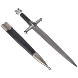 Dague médiévale tête de loup ornementale 36cm