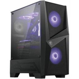 Tour midi MSI MAG Forge 100M Boîtier PC noir, transparent