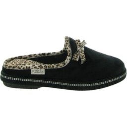 Chaussons La Maison De L'espadrille 6812 MULE LEOPARD Noir