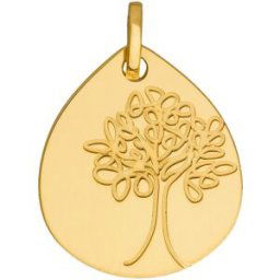 Mon Premier Bijou Médaille goutte Arbre de vie - Or jaune 18ct