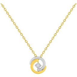 Mon Premier Bijou Collier pendentif duo - Diamant & Or jaune et blanc 9ct