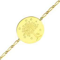 Augis Gourmette arbre de vie aux coeurs - Or jaune 18ct