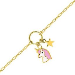 Mon Premier Bijou Bracelet licorne et son étoile - Or jaune 9ct