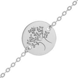 Mon Premier Bijou Gourmette bébé Arbre de vie - Or blanc 9ct