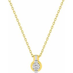 Mon Premier Bijou Collier pendentif design - Diamant & Or jaune et blanc 9ct
