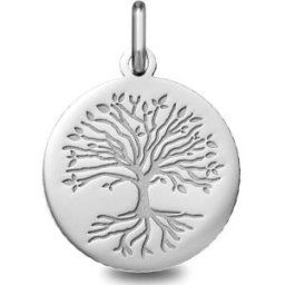 Mon Premier Bijou Médaille Arbre de vie aux racines - Or blanc 18ct