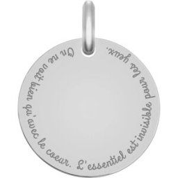 Maison de la Médaille "Médaille citation ""Le Petit Prince"" - Or blanc 18ct