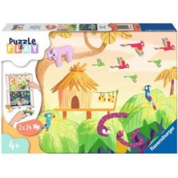 Ravensburger 2 Puzzles - Puzzle & Play - Aventures dans la Jungle