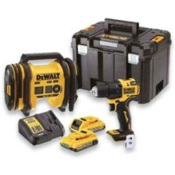 DEWALT - Kit 2 outils XR 18V 2Ah Li-Ion : Perceuse visseuse Compact Brushless + Gonfleur - DCK2067D2T-QW