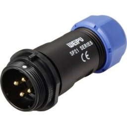 Connecteur de câble mâle, droit In Line 4 pôles 30 A 500 V/AC IP68 Weipu SP2111 / P 4 I