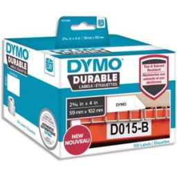 Etiquettes Dymo Labelwriter - durable - noir/blanc - 59 x 102 mm - rouleau de 300