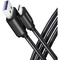 AXAGON Câble USB USB 3.2 Gen1 USB-C® mâle, USB-A mâle 1.00 m noir contacts dorés BUCM3-AM10AB