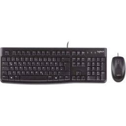 Logitech MK120 USB Kit souris + clavier protégé contre les infiltrations deau anglais US, QWERTY noir