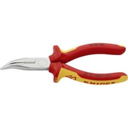 Knipex 25 26 160 VDE Pince plate à becs ronds coudée à 40° Acier magnétique Chrome-Vanadium 160 mm