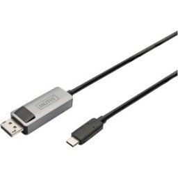 Digitus DB-300334-020-S DisplayPort / USB-C® Adaptateur [1x USB-C® - 1x DisplayPort mâle] noir blindé, rond 2 m