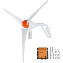 VEVOR Kit générateur d'éolienne, 500 W générateur d'énergie éolienne 12 V 3 pales contrôleur MPPT direction du vent réglable vitesse de démarrage vent 2,5 m/s pour maison, ferme, camping-cars, bateaux