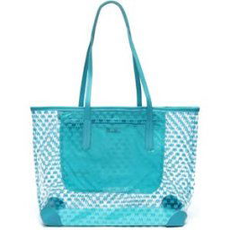 Sac Misako Monoplastic grand sac shopper transparent Bleu
