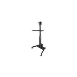 StarTech.com Pupitre de Travail Mobile avec Support ecran - Support pour Tour PC et Clavier - Chariot Ordinateur Ergonomique - Pupitre de Travail Debout Mobile Sur Roulettes (WKSTNCART) chariot - pour ecran LCD/clavier/souris/processeur - noir