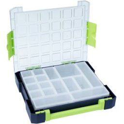 VISO Mallette de rangement (l x H x P) 370 x 70 x 325 mm Nombre de compartiments: 16 séparations variables Contenu 1 pc(s)