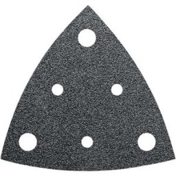 Feuille abrasive Delta avec bande auto-agrippante, perforé Fein 63717236010 Grain 40 Cote dencoignure 80 mm 35 pc(s)