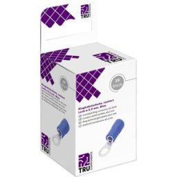 TRU COMPONENTS T2010C287 Cosse à oeillet Section max.=2.5 mm² Ø du trou=3.2 mm partiellement isolé bleu 25 pc(s)
