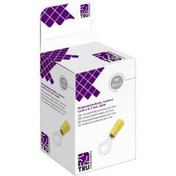 TRU COMPONENTS T2010C292 Cosse à oeillet Section max.=6.0 mm² Ø du trou=3.7 mm partiellement isolé jaune 10 pc(s)