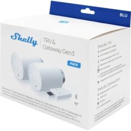 Shelly Shelly BLU TRV Heizkörperthermostat 2-er Pack Passerelle, Thermostat de radiateur Bluetooth Low Energy, Wi-Fi